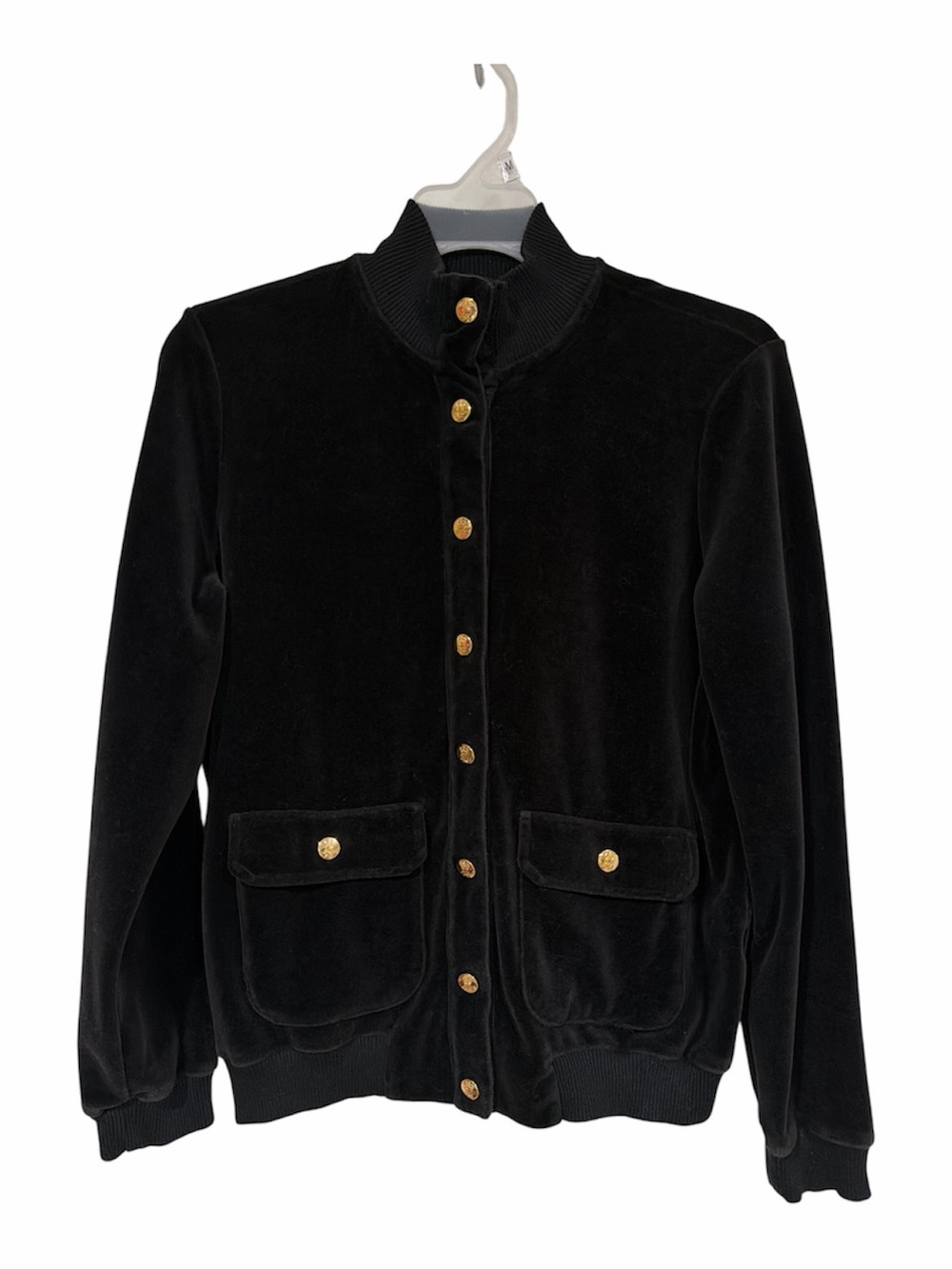 Ralph Lauren Black Velour Jacket with Gold Buttons